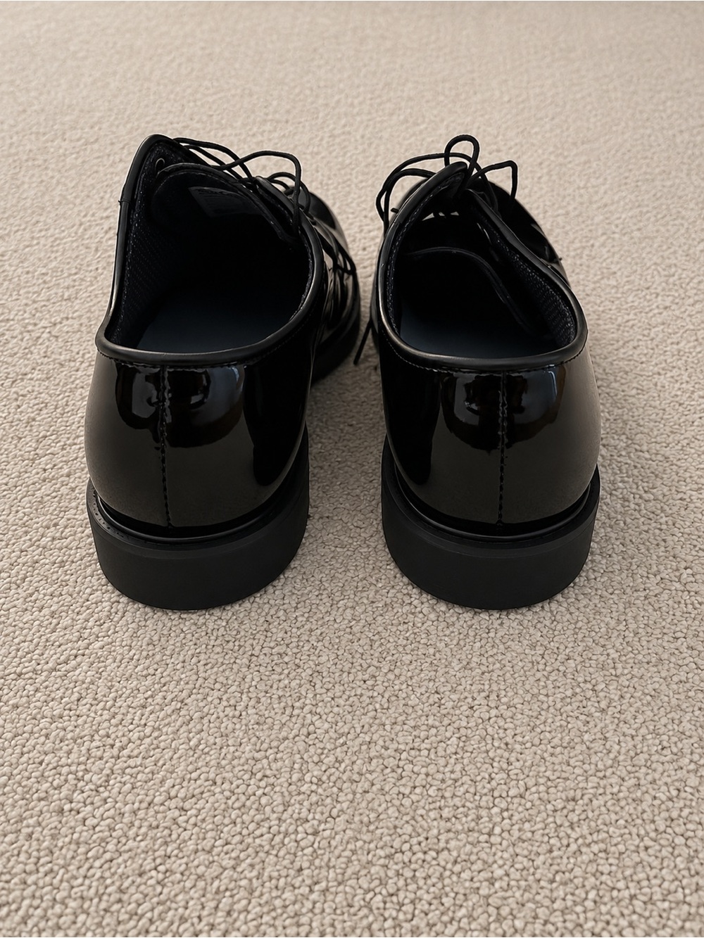 Corfam Military Dress Shoes High Gloss Black Uniform Oxfords - Picture 2 of 4